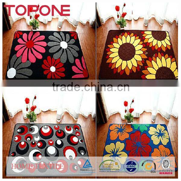 Latest productions nice quality flowers printed anti-slip bedroom carpet