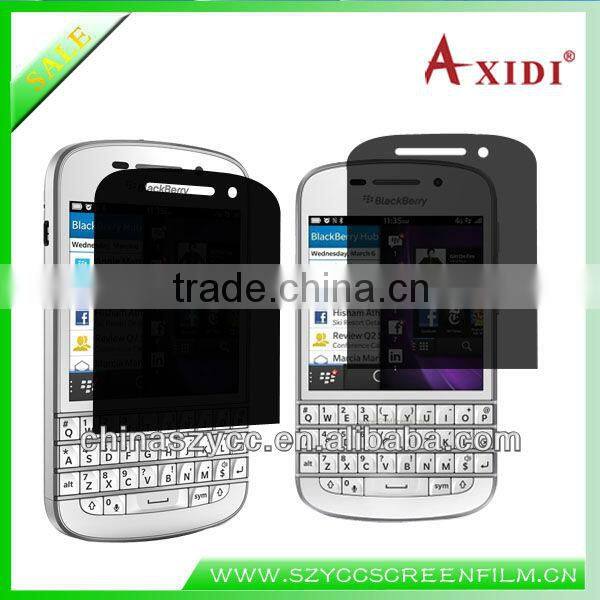 Factury Manufacture Fashion Privacy Anti-spy Screen Protector For Blackberry Q10