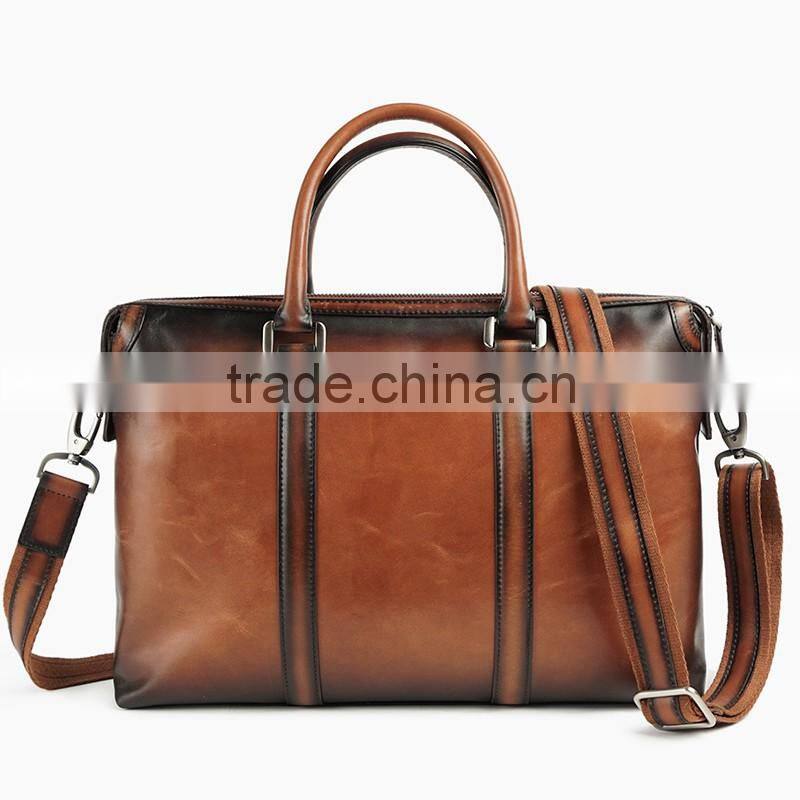 Minandio Guangzhou factory genuine leather office bags for men business man bag leather new stylish leather briefcase for sale