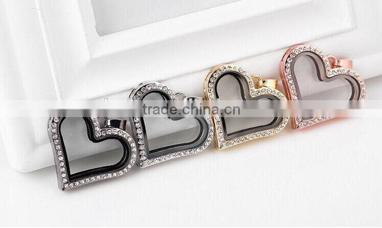 rainbow color fashion lady jewelry colorful heart locket necklace