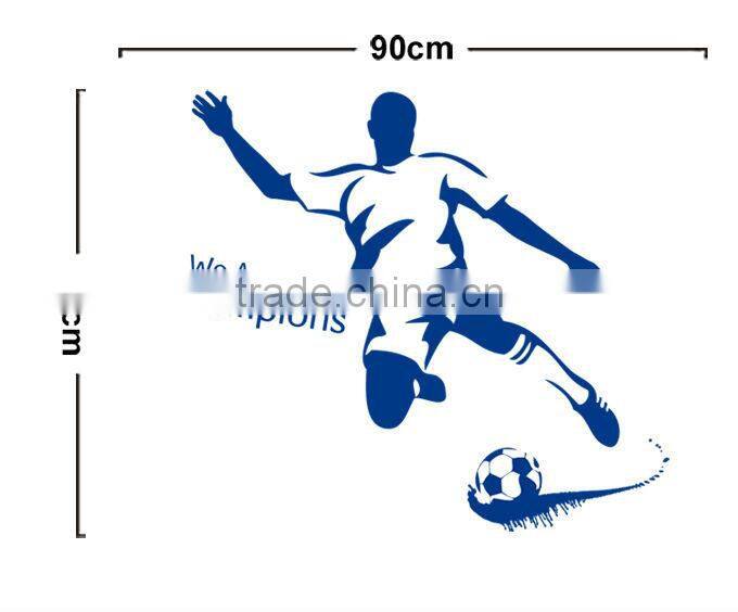New arrival We Are The Champions Football man wall sticker cartoon for home
