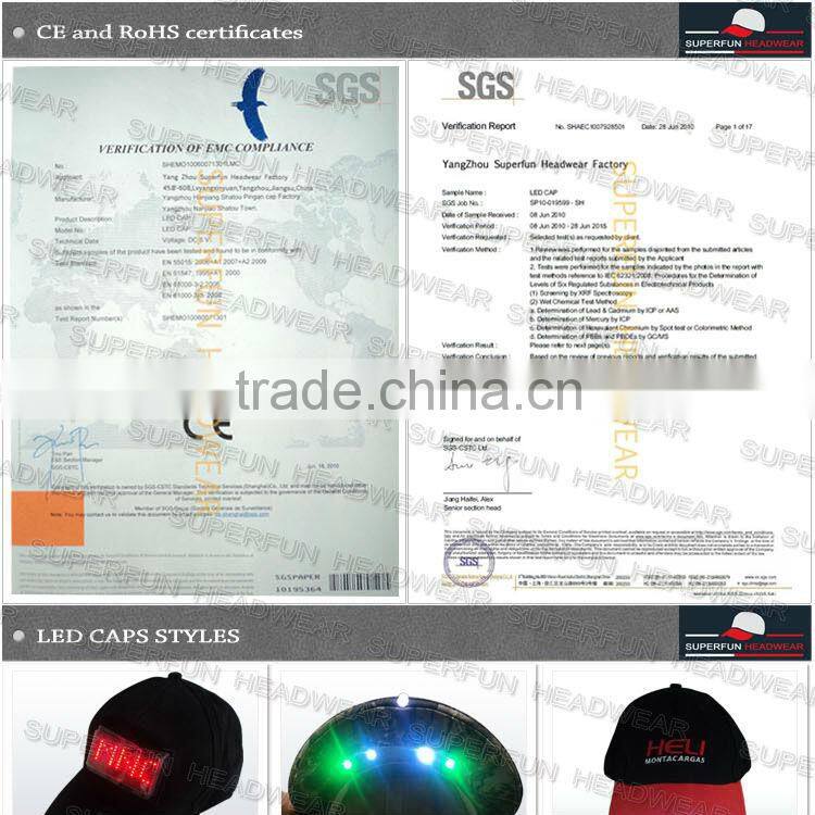 factory supply highest quality camouflage LED light caps