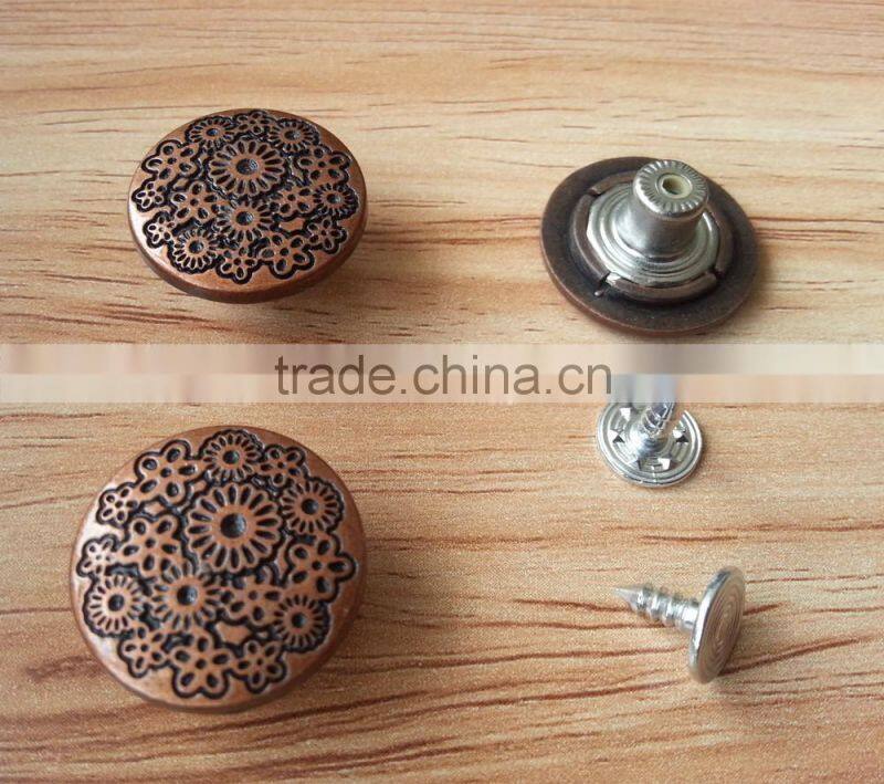 Zinc Alloy Cap Metal Jeans Tack Button For Jeans and Jackets --- J1542