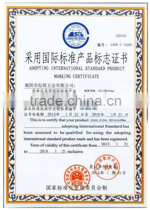 45mm 3-fold full extension ball bearing drawer slide 45 width