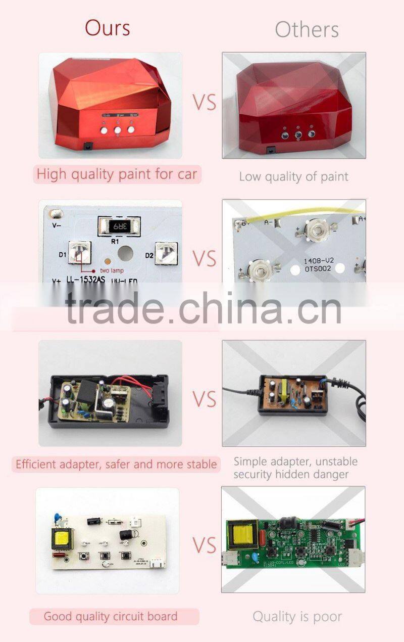 36W UV Lamp LED Ultraviolet Lamp UV Nail Dryer Dryers Nail Lamp Diamond Shaped Curing for UV Gel Nails Polish Nail Art Tools