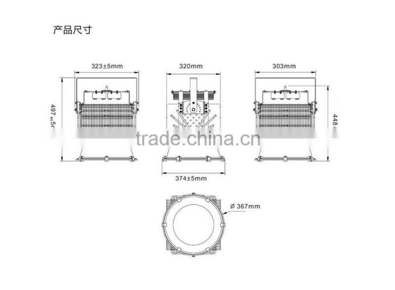400w industrial high bay led light with 25 degree reflection cup and cree chip