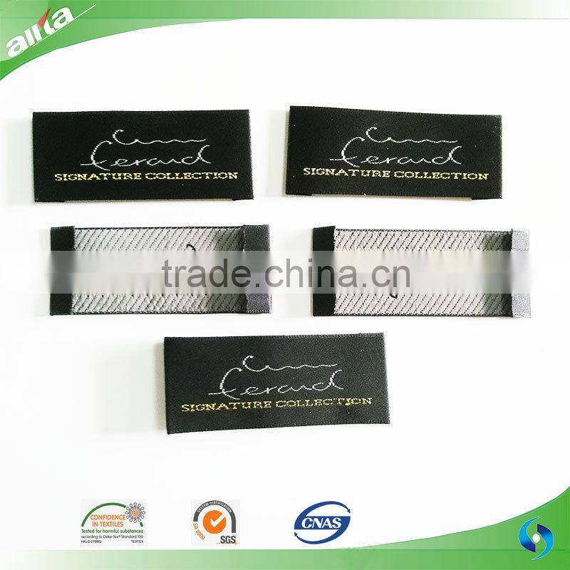 Customized satin woven label for clothing, wholesale garment woven label tags