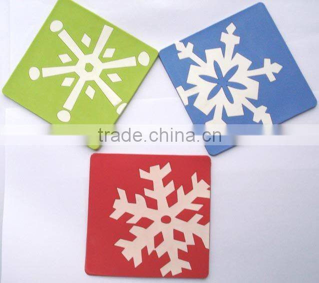 Custom design 3d soft pvc christmas cup coaster