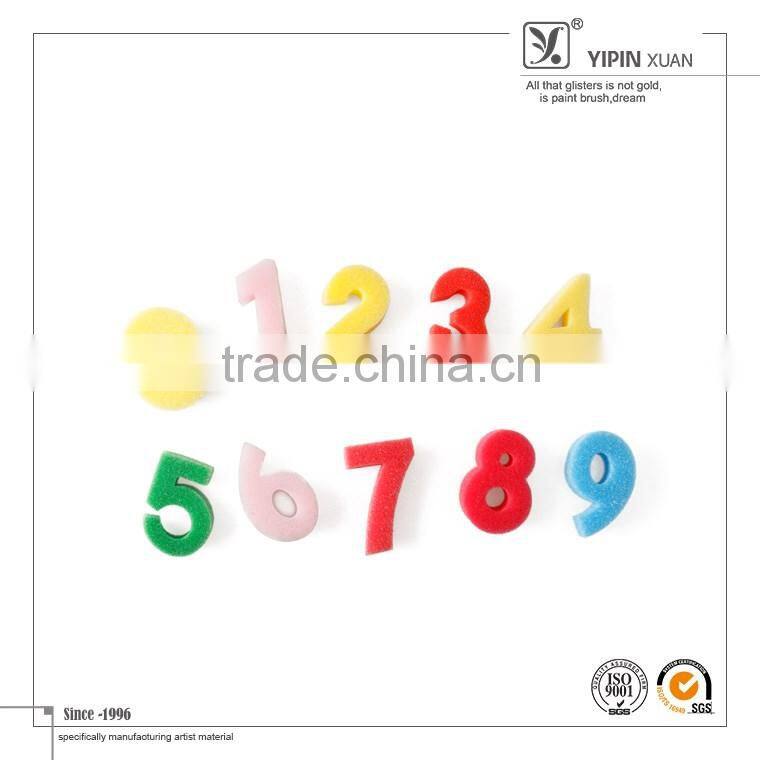 2016 Children DIY Colorful Digit Shape Mini Foam Brush