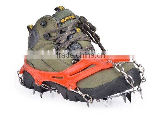 12 teeth claws climbing non-slip shoes cover crampons with chain spike