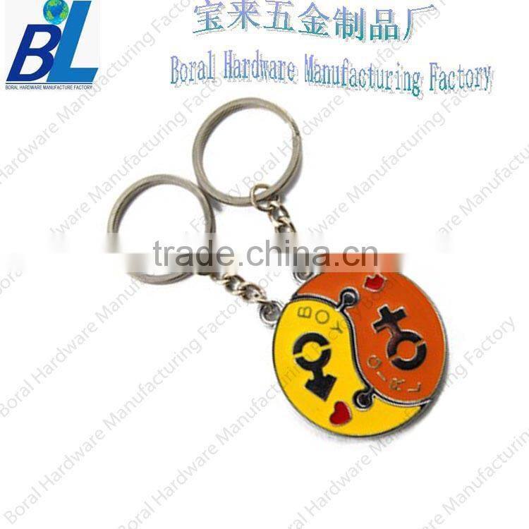 Lover`s souvenir gifts of kiss locked puzzle key chain