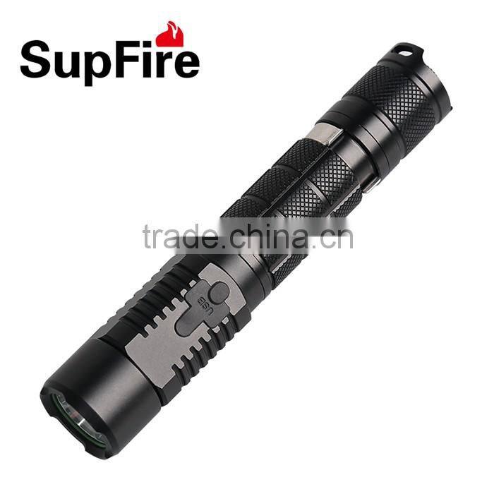 Hot sale USB LED flashlight high quality A3 torch light rechargeable battery flash light emergency tactical clip flash light