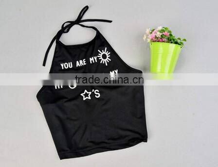 Women's new fashion Letter boutique design girls sexy crop top/