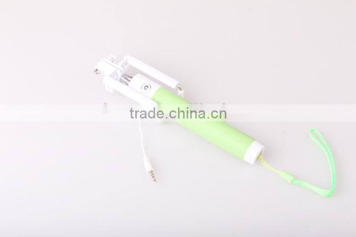 Wired Selfie Stick Handheld Monopod Built-in Shutter Extendable with Fold Holder For iPhone Samsung Smartphone Any Phones Camera