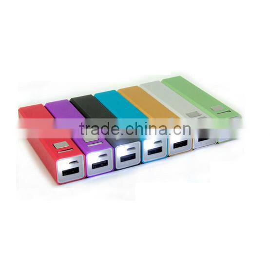 Flexible mini usb aluminium lipstick power bank 2600mah for smartphones