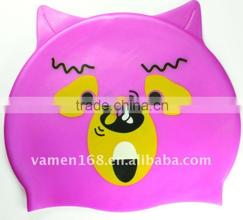 Factory Price Canada Flag Rubber Baby Cartoon Swim Cap