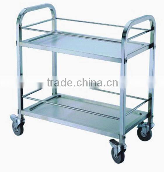 stainless steel 3 shelves service food cart