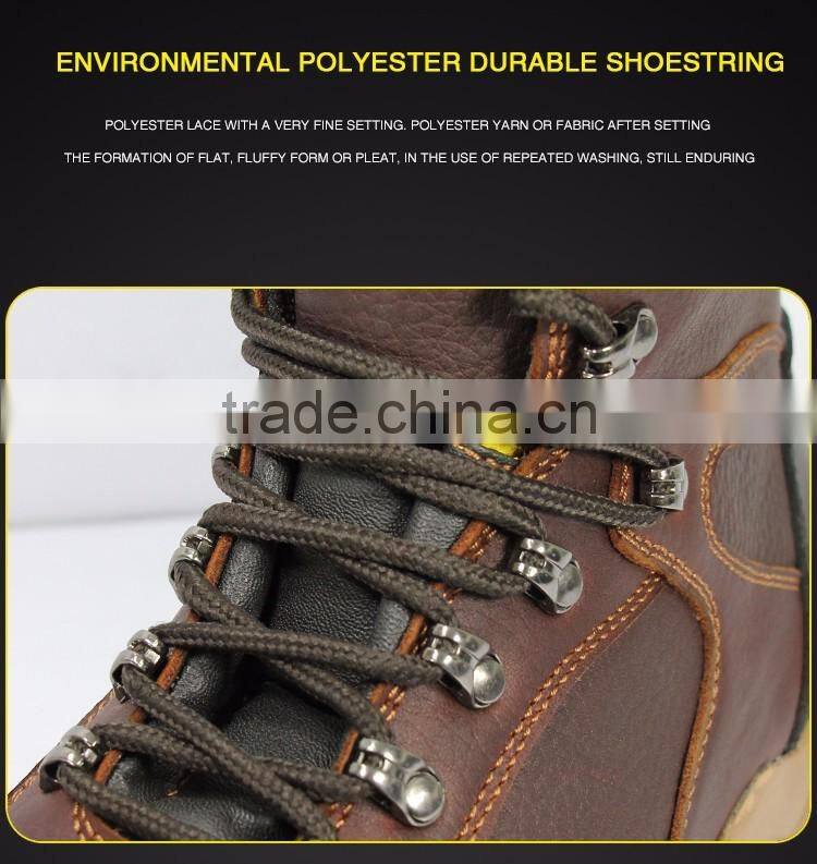 Top brand high quality full grand leather rubber sole safety boot