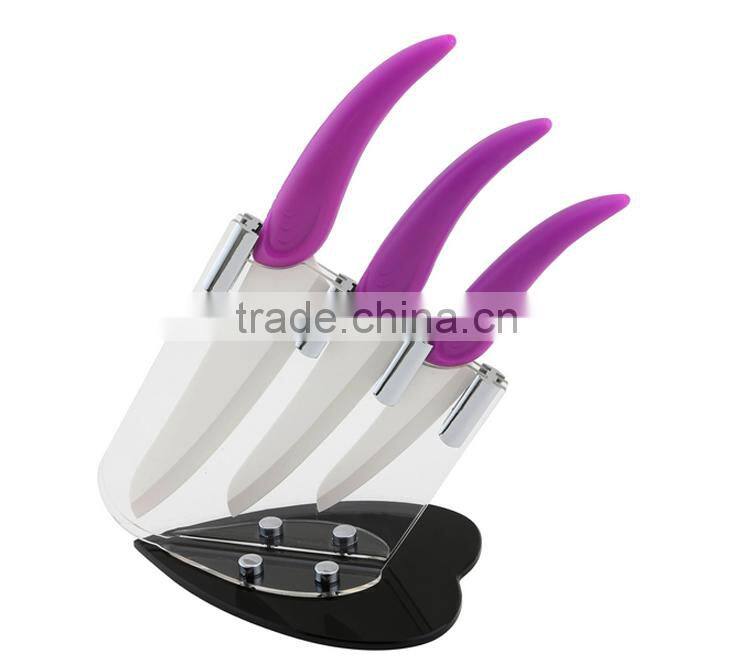 Hotchi top quality 3pcs knife knifes with acrylic holder