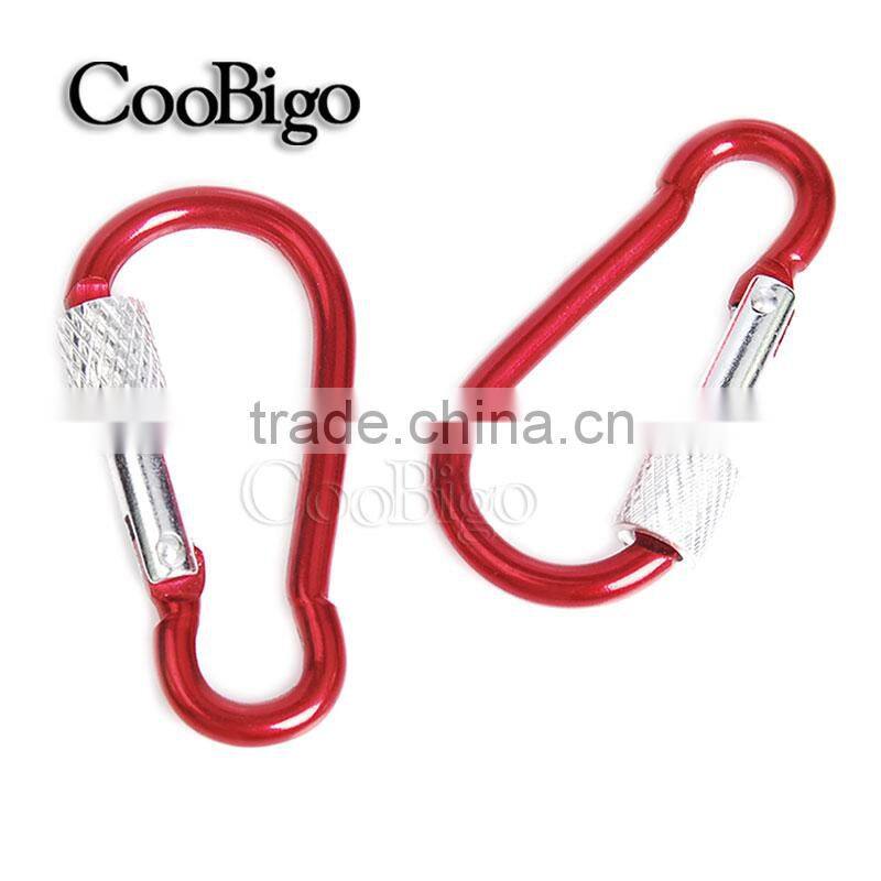 Multicolor Aluminum Spring Locking Carabiner Snap Hook Keychain Hiking Camping #FLQ188-8C(Mix-s)