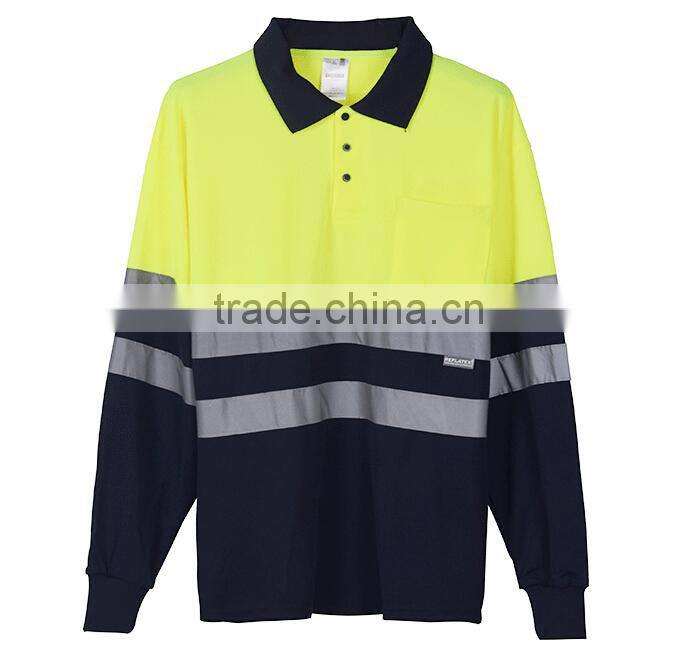 cheap wholesale long sleeve safety reflective work uniform shirt with custom imprint