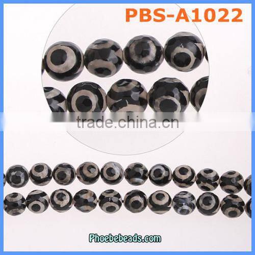 Wholesale Hot 10mm Round Onyx Evil Eye Agate Beads PBS-A1021