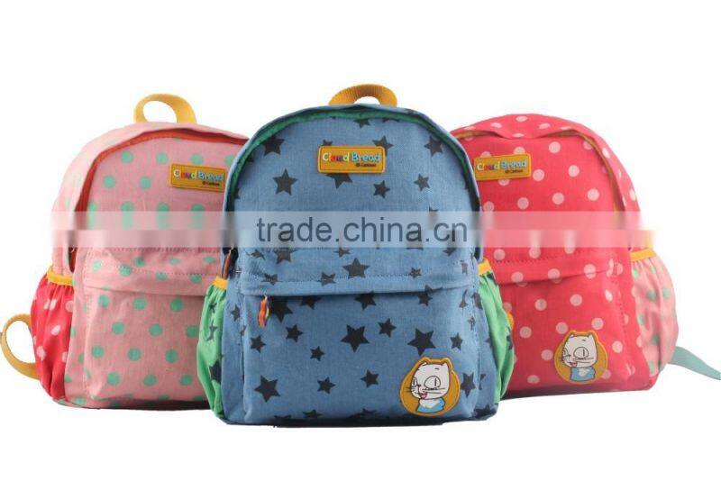 Breathable amd Bright Cotton Material Durable Girls and Boys School Bag