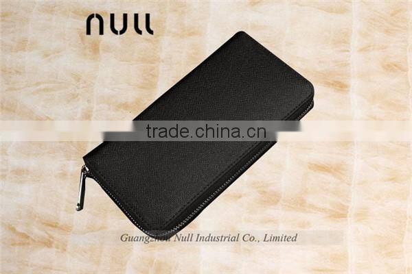 Durable canvas leather zipper card holder wallet for men