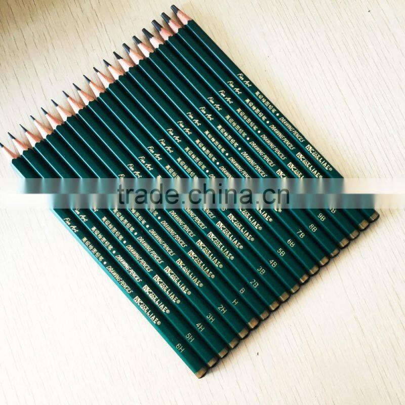 7" hexagonal shape drawing 2H pencil with dipped end, EN71