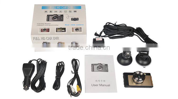 GT100/HD25 RoHS certificated H.264 HD rear view video 720P dual camera car camcorder