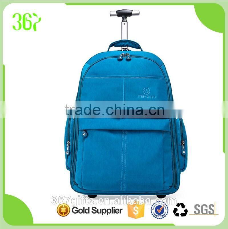 Waterproof Nylon Backpack Outdoor Bag School Trolley Bag with Many Pockets
