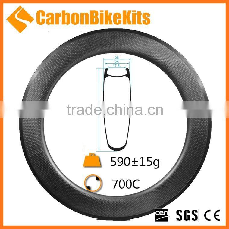 CarbonBikeKits SP80C 25mm wide 80mm Clincher carbon rim dimple