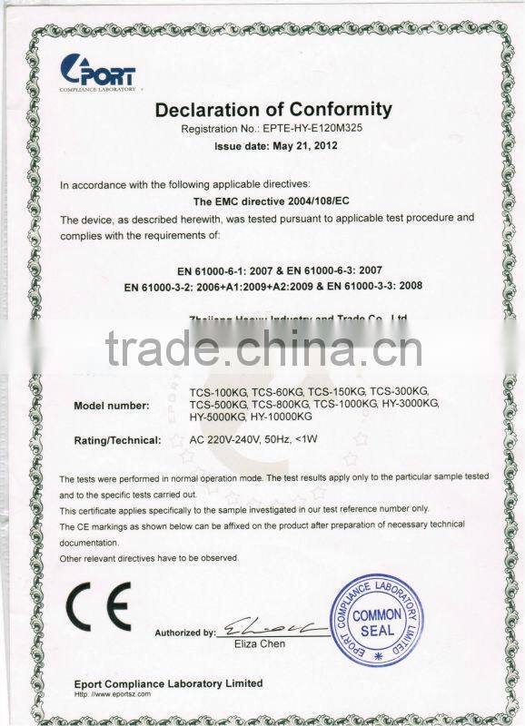 industial calibration of tcs food electronic digital weighing platform scale