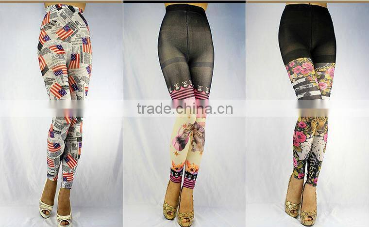 Seamless leggins mujer sexy girl tribal printed leggings