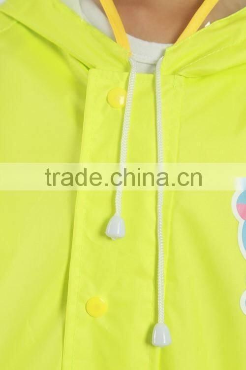 school kids use school bag raincoat