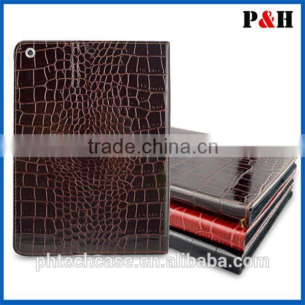 Super cool croco leather case for ipad mini with stand function , leather cover