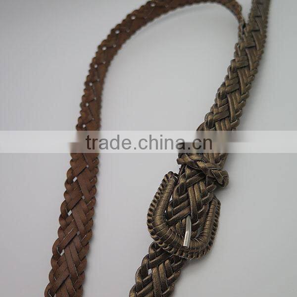 Lady's braided paper braided belt for jeans