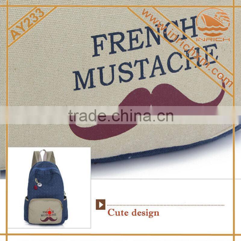 Colleage Student's School Bag Canvas Rucksack Backpack