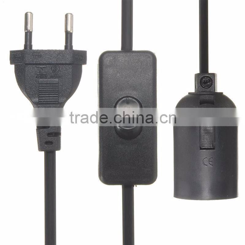 E27 1.5M Plug In Lamp Base Light Socket Switch Cable Vintage Antique Household Lamp Holder EU/UK Plug