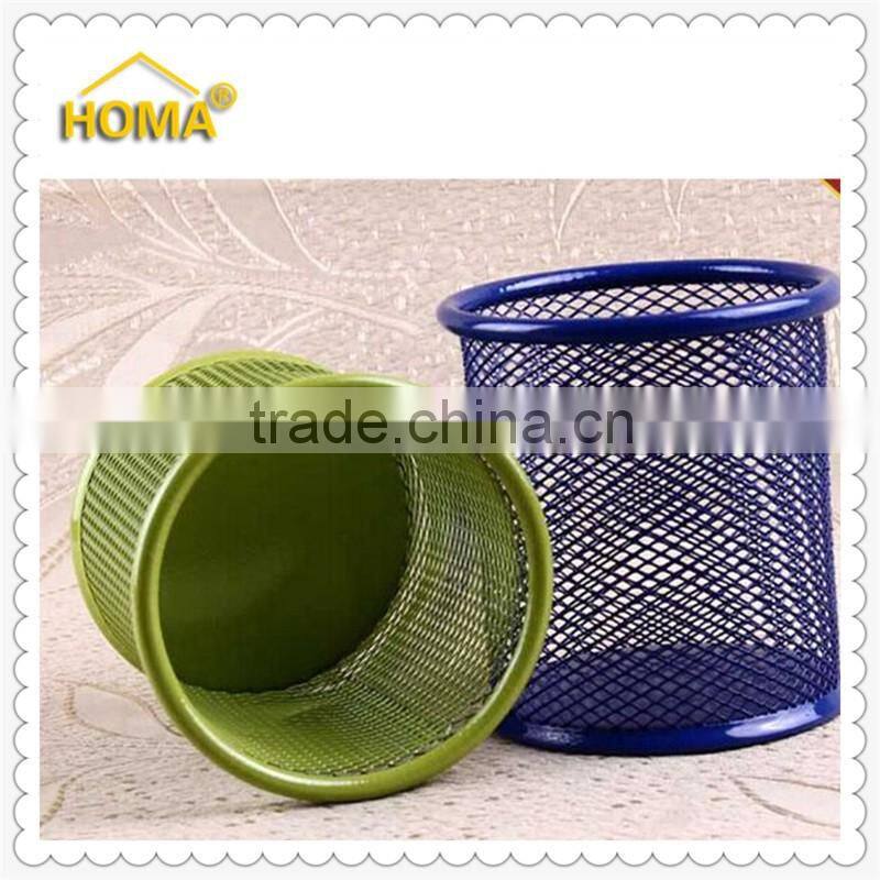 Cylinder shape mesh metal pen holder