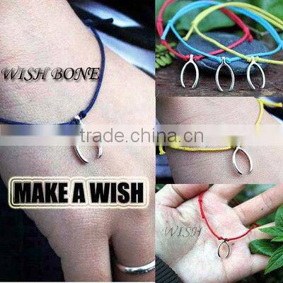 Crystal Heart Friendship Bracelets Colour Cord Silver Base