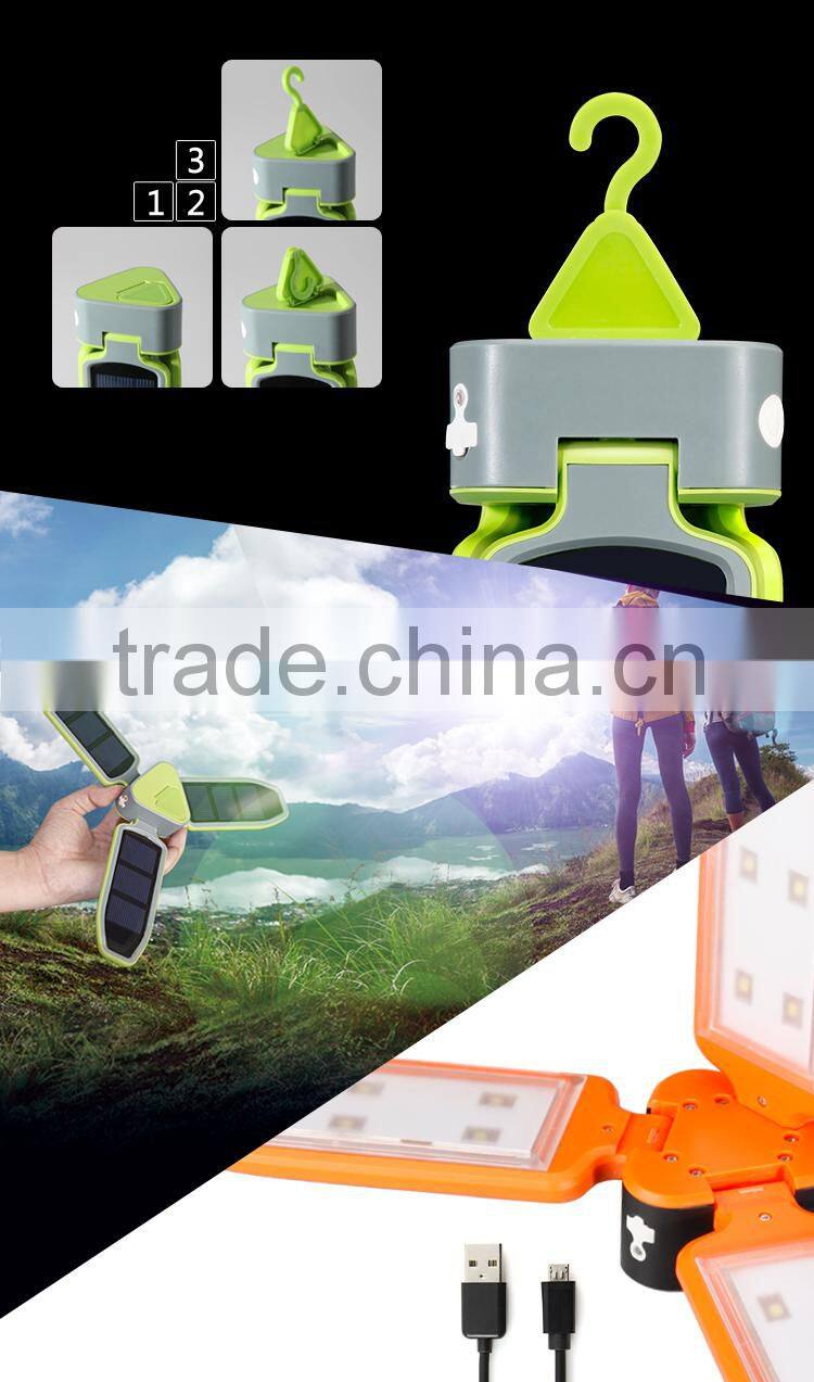 Solar home lantern clover portable outdoor led camping lantern flashlight
