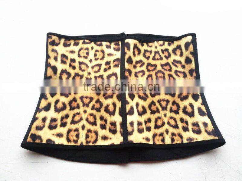 sexy lingerie 3 hook leopard pattern straps waist training corset