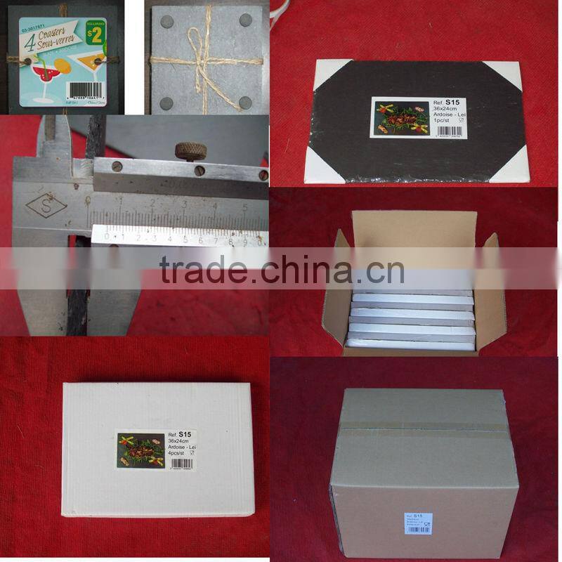 black square slate coasters