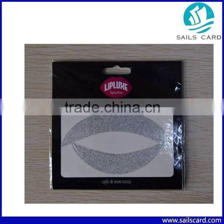 3D Silver Temporary Lip Sticker Waterproof Tattoos