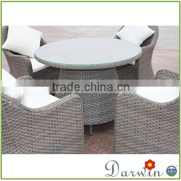 Modern rattan wicker coffee shop bali table and chairs recycled plastic outdoor furniture