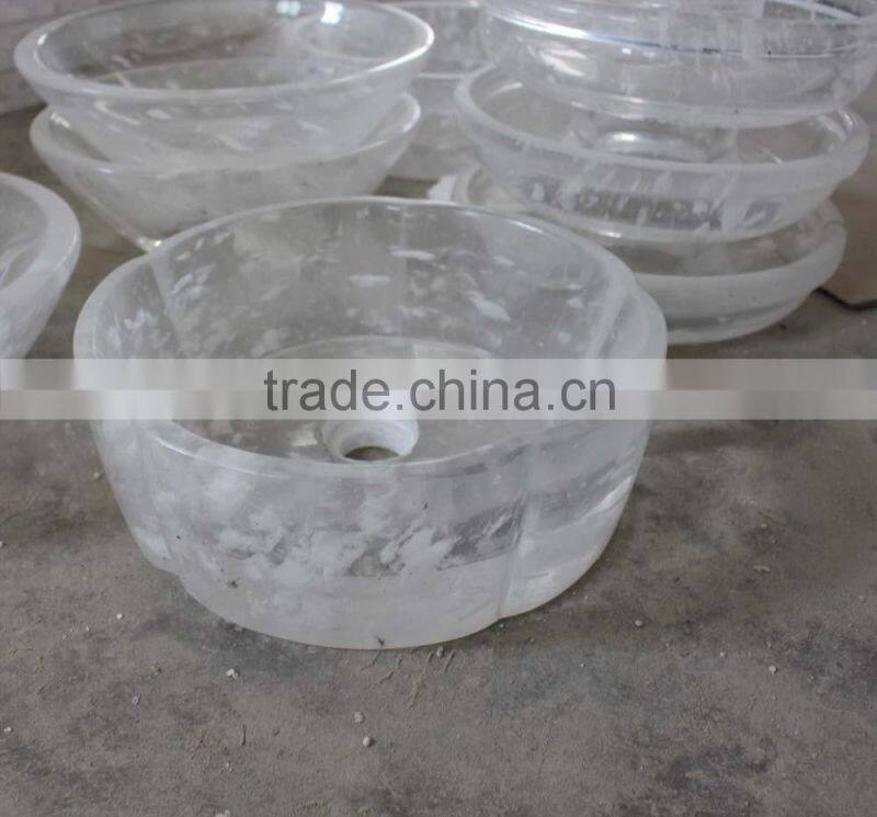factory direct sale clear quartz melting crystal washbasin