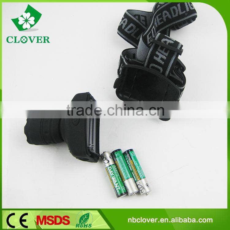 high power zoom headlamp 3*AAA battery 1W led cree headlamp manufacturers