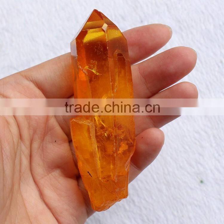Natural aura Quartz Crystal Titanium Coating Crystal point