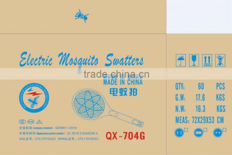 QX704G-1 hot rechargeable electric mosquito swatter fly swatter with brazil market plug